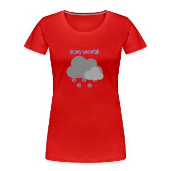heavy snowfall - starker Schneefall - Frauen Premium Bio T-Shirt - Rot - Vorne - Mia (176cm)