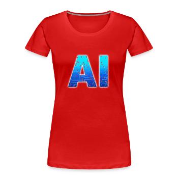AI - Frauen Premium Bio T-Shirt - Rot - Vorne - Mia (176cm)
