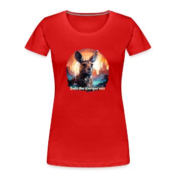 Safe the Kangaroos - Women's Premium Organic T-Shirt - red - Front - Mia (176cm)