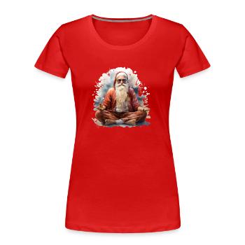 Yoga Santa - Women's Premium Organic T-Shirt - red - Front - Mia (176cm)