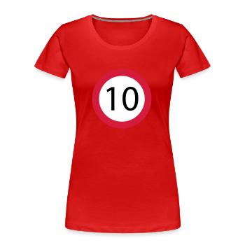 10 - T-shirt bio Premium Femme - rouge - Devant - Mia (176cm)