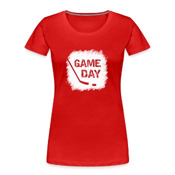 Game Day - Ice Hockey - Women's Premium Organic T-Shirt - red - Front - Mia (176cm)