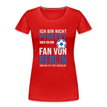 Football Berlin fan football Soccer, Fussball - Frauen Premium Bio T-Shirt - Rot - Vorne - Mia (176cm)