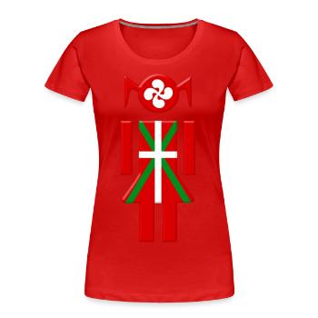 Fille Basque drapeau Euskadi - T-shirt bio Premium Femme - rouge - Devant - Mia (176cm)