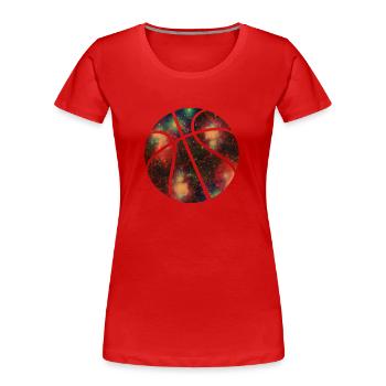 basketball galaxy - T-shirt bio Premium Femme - rouge - Devant - Mia (176cm)
