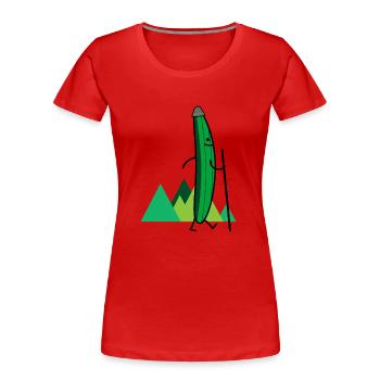 Wandering Cucumber (b) - Women's Premium Organic T-Shirt - red - Front - Mia (176cm)