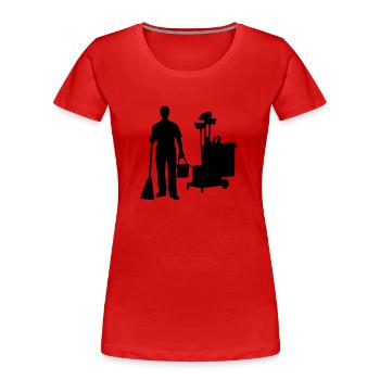 Putzen - Frauen Premium Bio T-Shirt - Rot - Vorne - Mia (176cm)