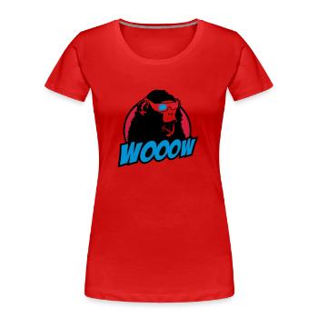 3D Glasses amazed Monkey - T-shirt bio Premium Femme - rouge - Devant - Mia (176cm)
