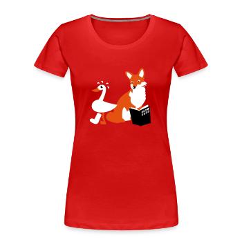Slow Food - T-shirt bio Premium Femme - rouge - Devant - Mia (176cm)