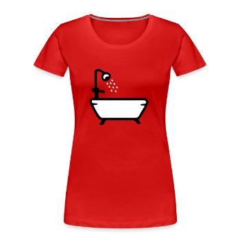 Badewanne - Dusche - Frauen Premium Bio T-Shirt - Rot - Vorne - Mia (176cm)