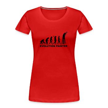 Evolution Painter - T-shirt bio Premium Femme - rouge - Devant - Mia (176cm)