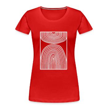 Aesthetic Regenbogen-Formen Abstrakte Kunst - Frauen Premium Bio T-Shirt - Rot - Vorne - Mia (176cm)