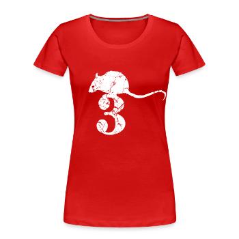 PUNKROCK rats nr. 3 - look usagé - souris - rat - T-shirt bio Premium Femme - rouge - Devant - Mia (176cm)
