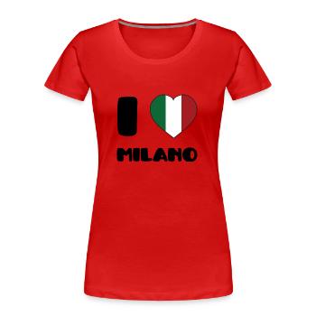 I Love Milano - T-shirt bio Premium Femme - rouge - Devant - Mia (176cm)