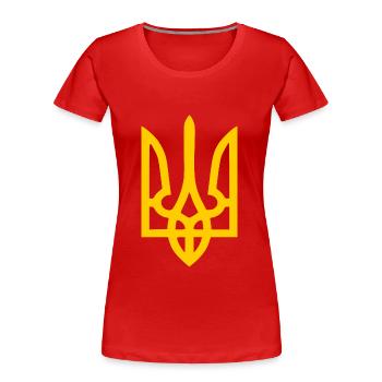 Ukraine - Women's Premium Organic T-Shirt - red - Front - Mia (176cm)