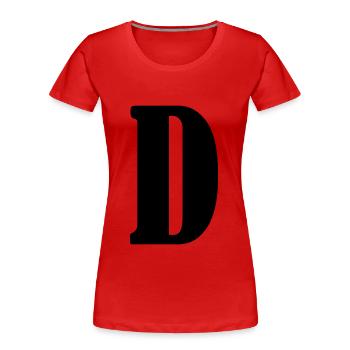 D - Frauen Premium Bio T-Shirt - Rot - Vorne - Mia (176cm)