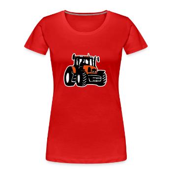 Traktor (3 color) - T-shirt bio Premium Femme - rouge - Devant - Mia (176cm)