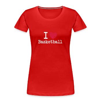 i love basketball - Women's Premium Organic T-Shirt - red - Front - Mia (176cm)