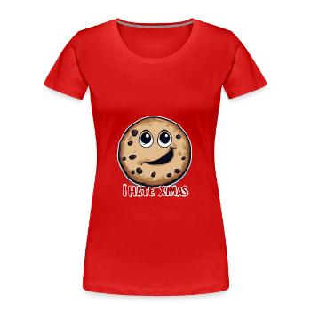 Ich hasse Weihnachten Angry Cookie Cake Weihnachten - Frauen Premium Bio T-Shirt - Rot - Vorne - Mia (176cm)
