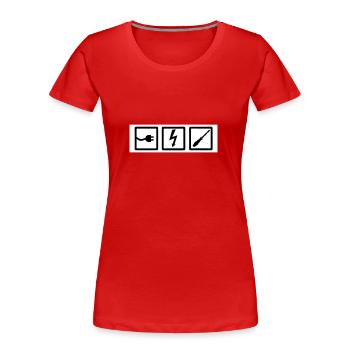 electrician, professions, electrician occupation, electrician - Women's Premium Organic T-Shirt - red - Front - Mia (176cm)
