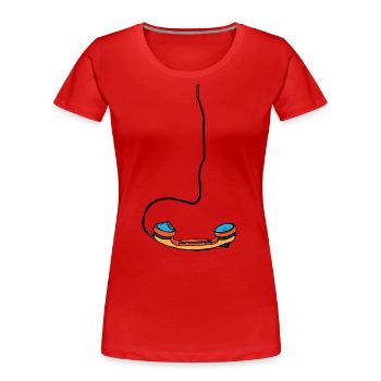 Telefon - Frauen Premium Bio T-Shirt - Rot - Vorne - Mia (176cm)