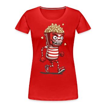 Creepy Popcorn Monster Halloween Movie Night - T-shirt bio Premium Femme - rouge - Devant - Mia (176cm)