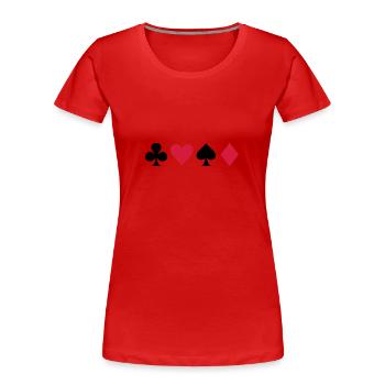 Karten - Frauen Premium Bio T-Shirt - Rot - Vorne - Mia (176cm)