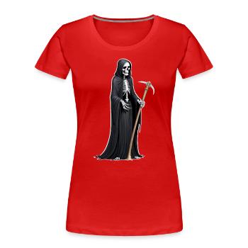 Death Grim Reaper Halloween Squelette effrayant - T-shirt bio Premium Femme - rouge - Devant - Mia (176cm)