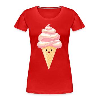 Kawaii - Eis auf Hörnchen - Frauen Premium Bio T-Shirt - Rot - Vorne - Mia (176cm)