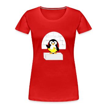 penguin - Women's Premium Organic T-Shirt - red - Front - Mia (176cm)