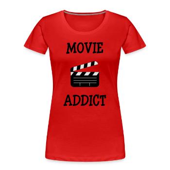 Movie Addict - Frauen Premium Bio T-Shirt - Rot - Vorne - Mia (176cm)
