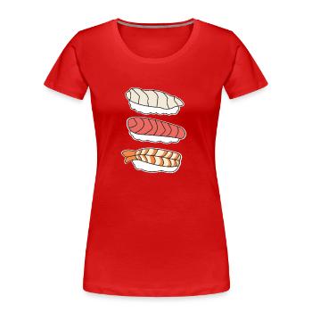 Sushi - T-shirt bio Premium Femme - rouge - Devant - Mia (176cm)