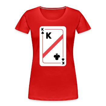 Kreuz König Spielkarte Pokerkarte - Frauen Premium Bio T-Shirt - Rot - Vorne - Mia (176cm)