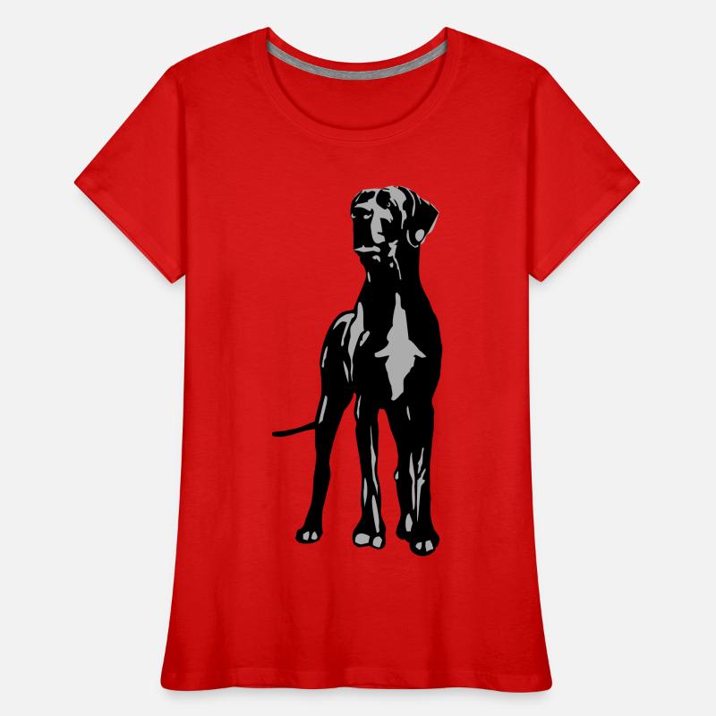 Dino Great Dane 2 couleur T-shirt bio Premium Femme