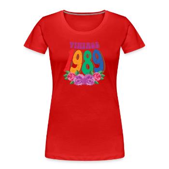 Jahrgang 1989 35. Geburtstag für Frauen 35 Jahre alt - Frauen Premium Bio T-Shirt - Rot - Vorne - Mia (176cm)