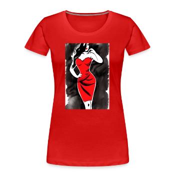 Pin up 2 - T-shirt bio Premium Femme - rouge - Devant - Mia (176cm)