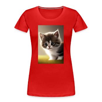Baby Cat - Women's Premium Organic T-Shirt - red - Front - Mia (176cm)