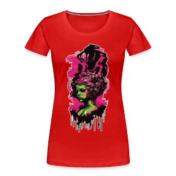 Graffiti au néon - T-shirt bio Premium Femme - rouge - Devant - Mia (176cm)