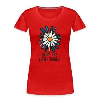 Enjoy the little Things - Women's Premium Organic T-Shirt - red - Front - Mia (176cm)