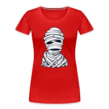 Classic Mummy Cartoon Pattern - Women's Premium Organic T-Shirt - red - Front - Mia (176cm)