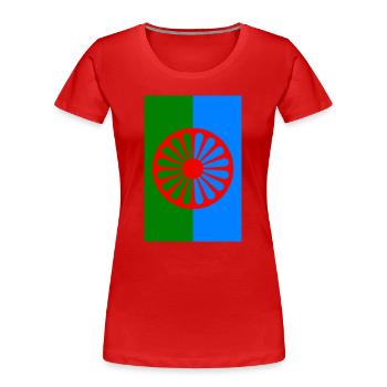 115552801 179234121 Roma-Flagge 2 - Frauen Premium Bio T-Shirt - Rot - Vorne - Mia (176cm)