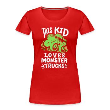Monstertrucks für Kinder - Frauen Premium Bio T-Shirt - Rot - Vorne - Mia (176cm)