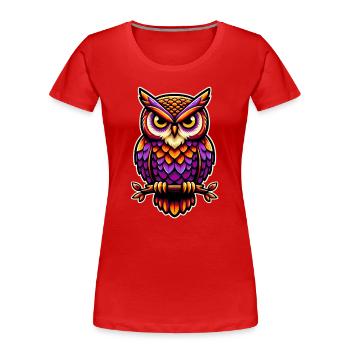 Hibou - T-shirt bio Premium Femme - rouge - Devant - Mia (176cm)