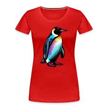 Penguin - Women's Premium Organic T-Shirt - red - Front - Mia (176cm)