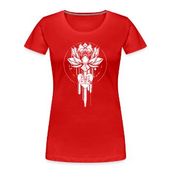 Cyberlotus White - Women's Premium Organic T-Shirt - red - Front - Mia (176cm)
