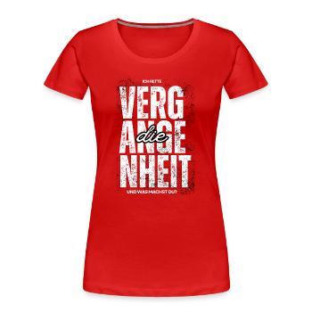 Ich rette die Vergangenheit - Frauen Premium Bio T-Shirt - Rot - Vorne - Mia (176cm)