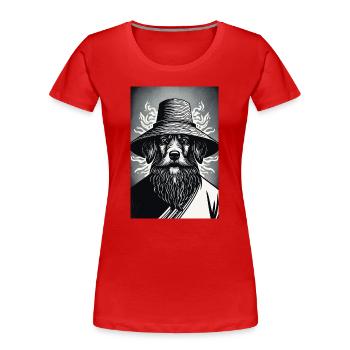 Le chien vigilant - T-shirt bio Premium Femme - rouge - Devant - Mia (176cm)