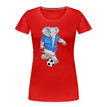 éléphant joueur de football football sports de football - T-shirt bio Premium Femme - rouge - Devant - Mia (176cm)