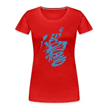Scotland Map Graphic - Women's Premium Organic T-Shirt - red - Front - Mia (176cm)