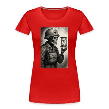 Moissonneur du temps - T-shirt bio Premium Femme - rouge - Devant - Mia (176cm)